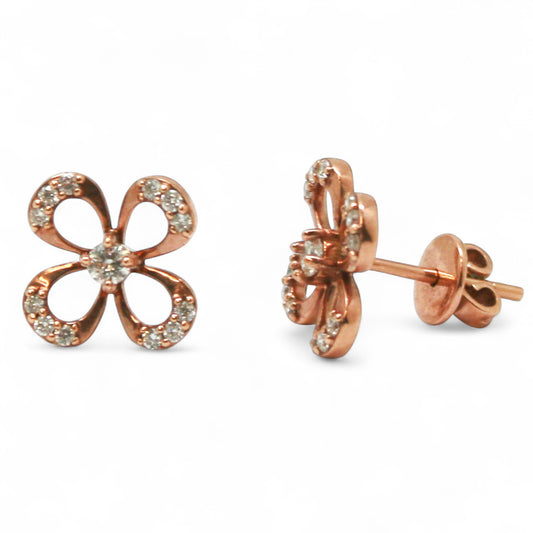 ARETES FLOR ORO ROSA