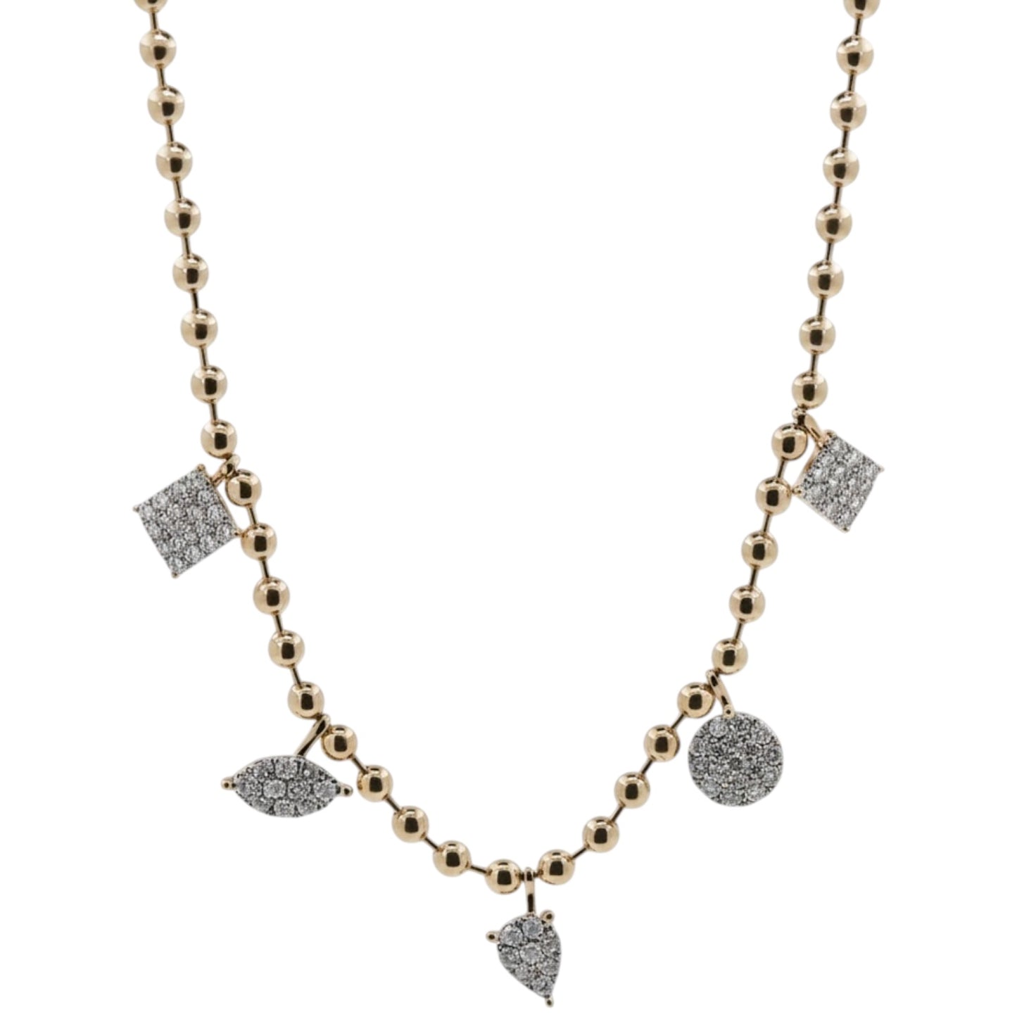 COLLAR BOLITAS DIAMANTES COLGANTES