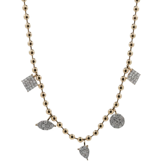 COLLAR BOLITAS DIAMANTES COLGANTES