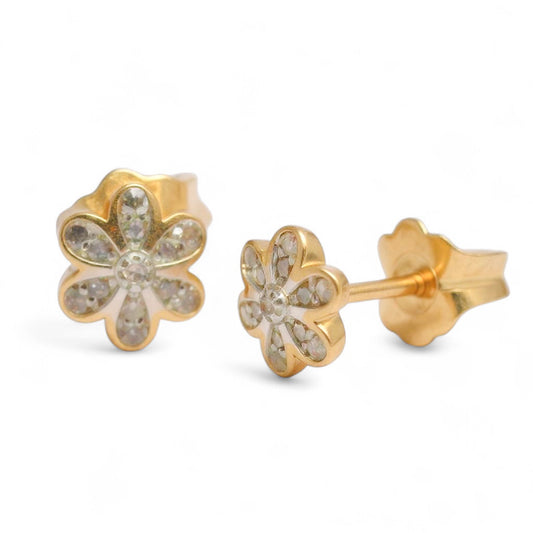 ARETES FLOR DIAMANTES