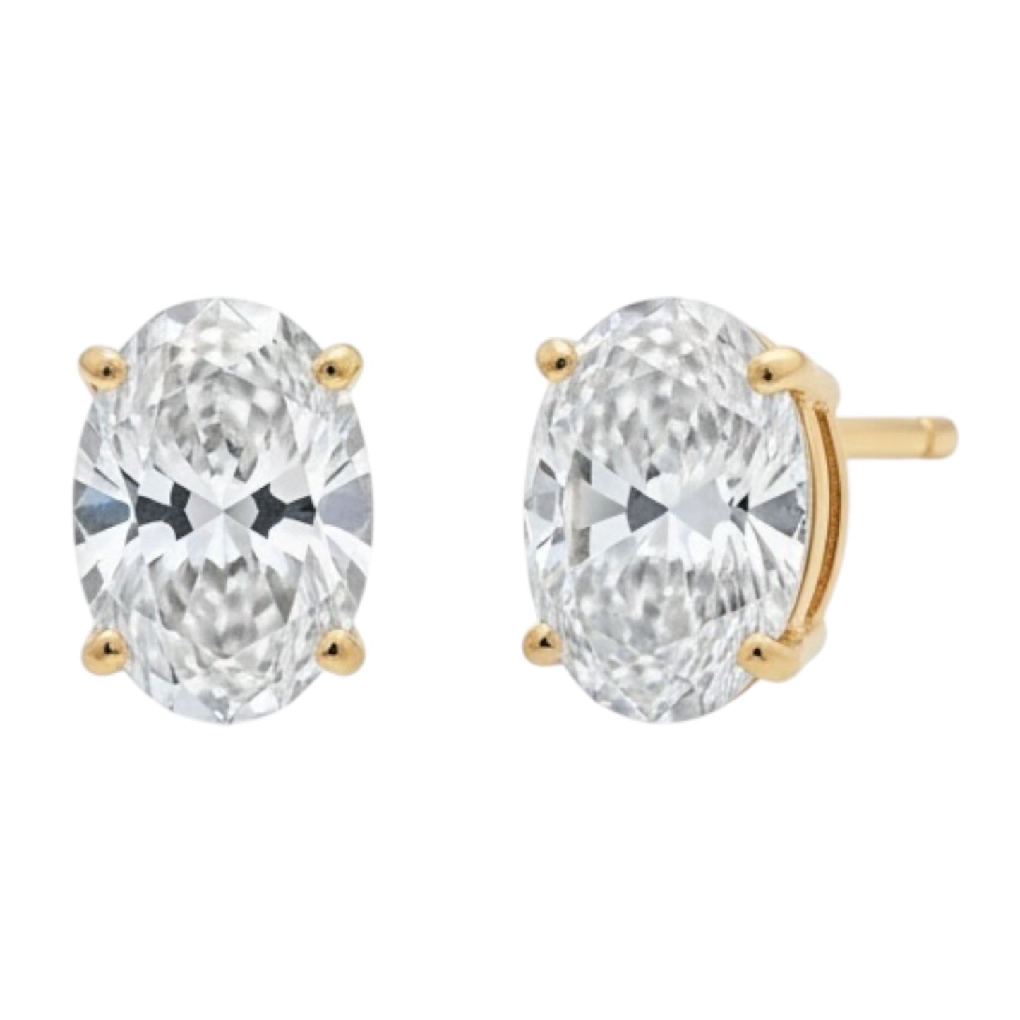 BROQUELES OVALES 3.00 CT LAB GROWN