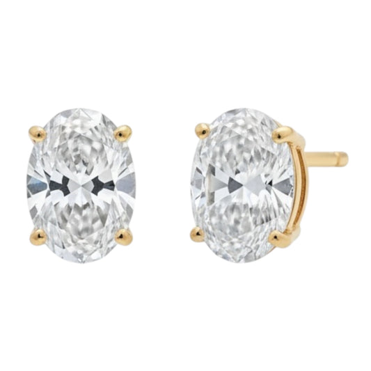 BROQUELES OVALES 3.00 CT LAB GROWN