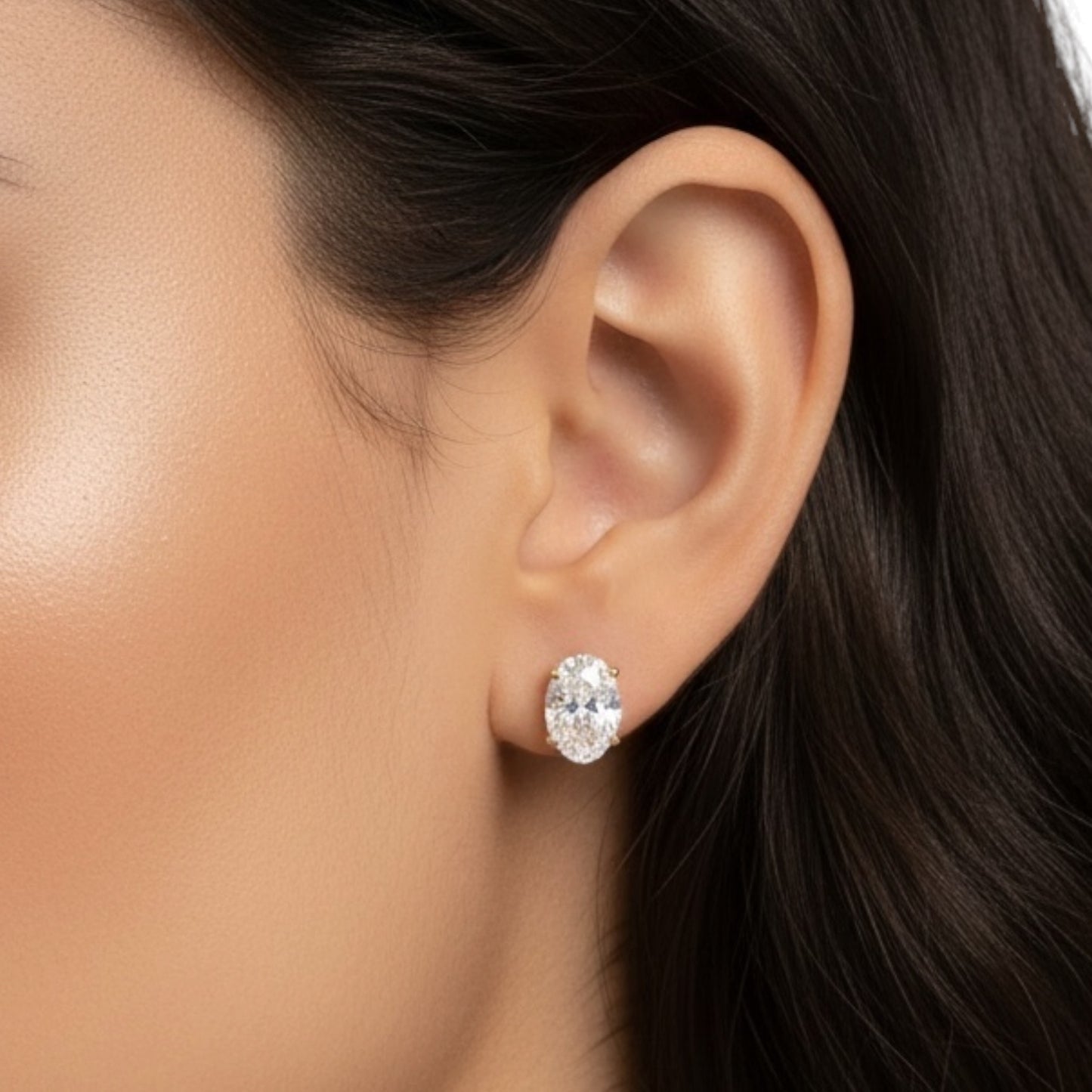 BROQUELES OVALES 3.00 CT LAB GROWN