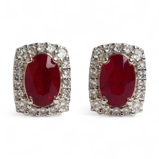 ARETES RECTANGULO RUBI