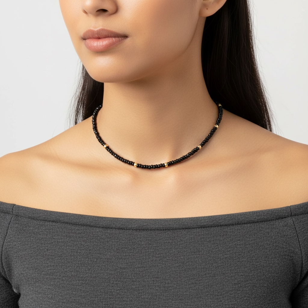 COLLAR BIRTHSTONE TURMALINA NEGRA - OCTUBRE