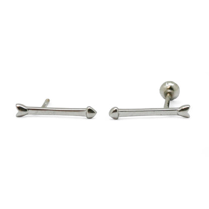ARETES FLECHA ORO BLANCO