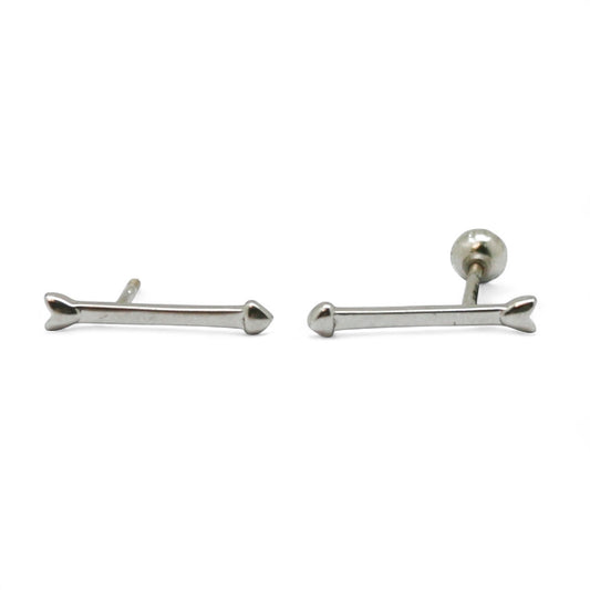 ARETES FLECHA ORO BLANCO