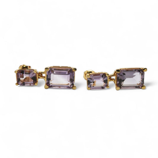 ARETES RECTANGULARES AMATISTA O PIEDRA A ELEGIR