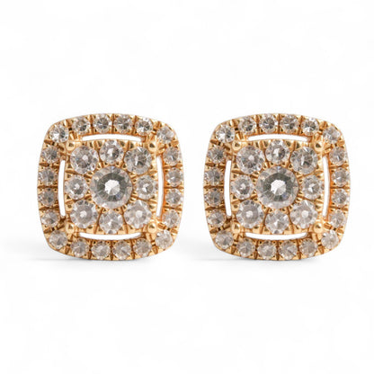 ARETES CUADRADOS ORO AMARILLO