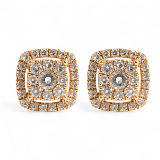 ARETES CUADRADOS ORO AMARILLO