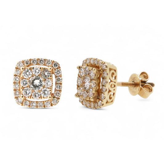 ARETES CUADRADOS ORO AMARILLO