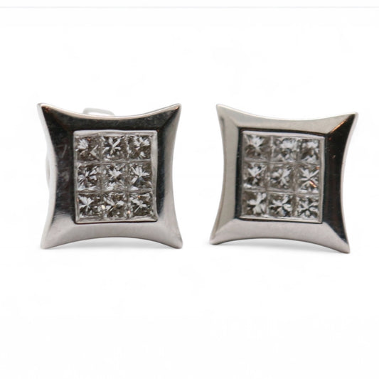 ARETES CUADRADOS DIAMANTES