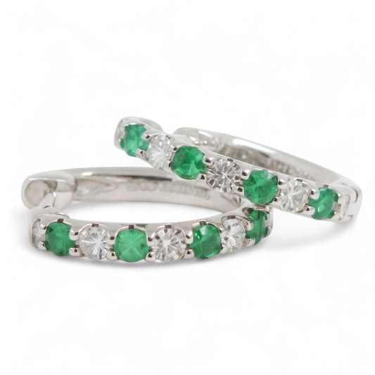 ARRACADAS ESMERALDA Y DIAMANTE