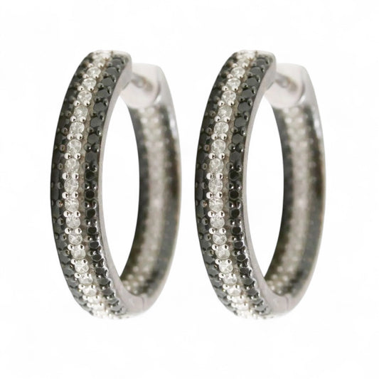 ARRACADAS DIAMANTES BLANCOS Y NEGROS