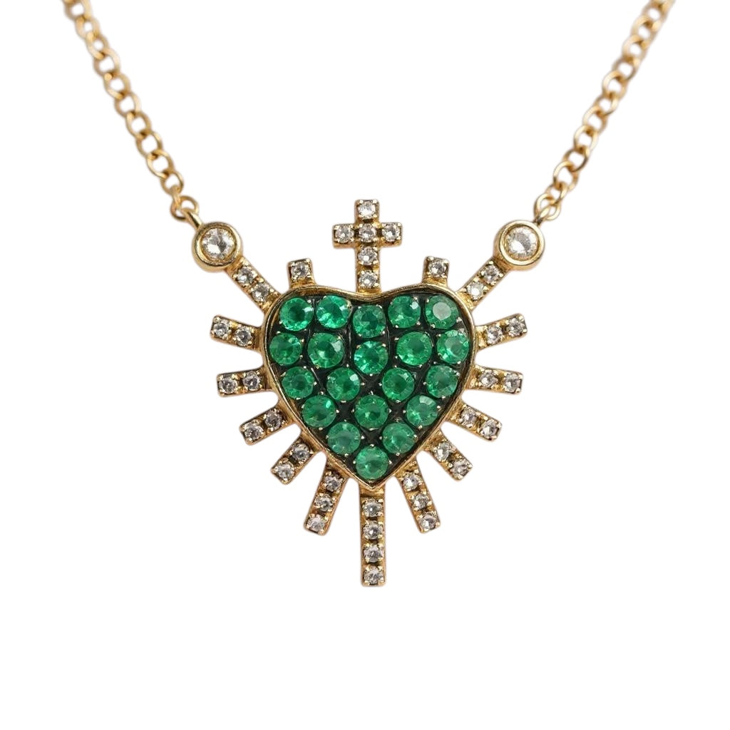 COLLAR SAGRADO CORAZON ESMERLADA