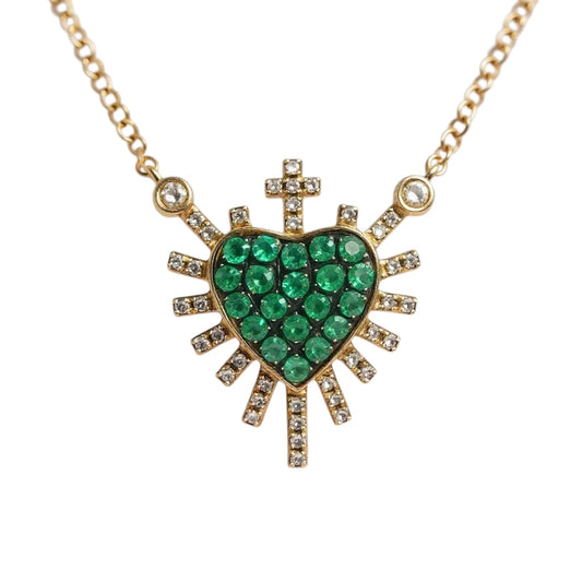 COLLAR SAGRADO CORAZON ESMERLADA