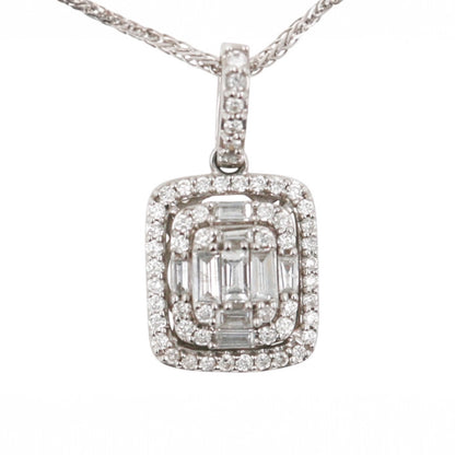 COLLAR RECTANGULO BAGUETTES Y DIAMANTES