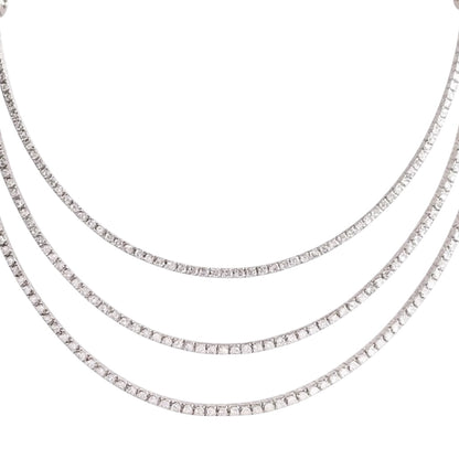 COLLAR DIAMANTES TRES HILOS