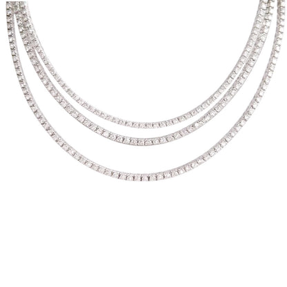 COLLAR DIAMANTES TRES HILOS