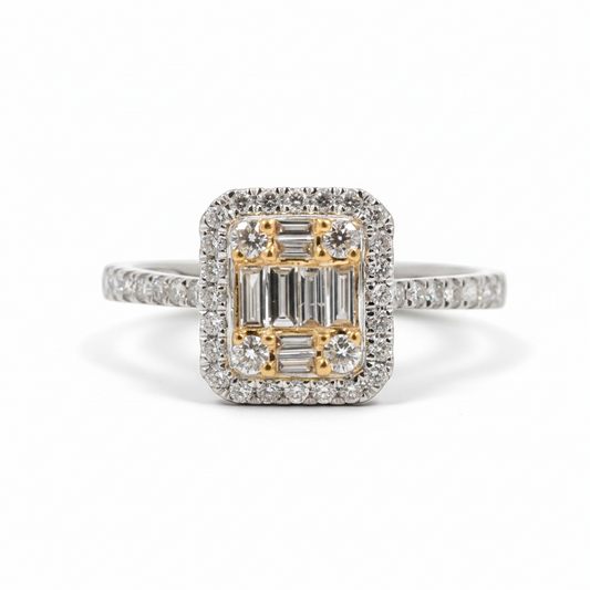 ANILLO RECTANGULAR DIAMANTES