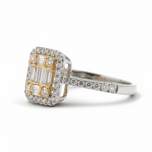 ANILLO RECTANGULAR DIAMANTES