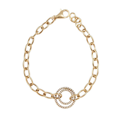 PULSERA LINKS CIRCULO DIAMANTE