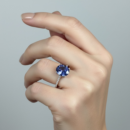 ANILLO IOLITA DIAMANTES