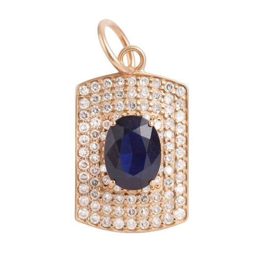 DIJE RECTANGULAR ZAFIRO