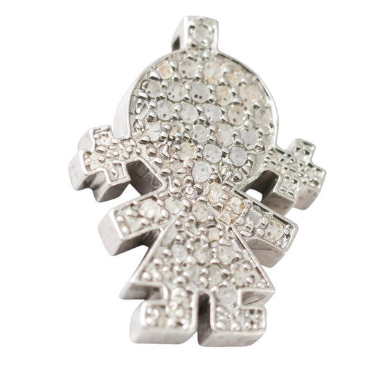 DIJE MUÑECA ORO Y DIAMANTES