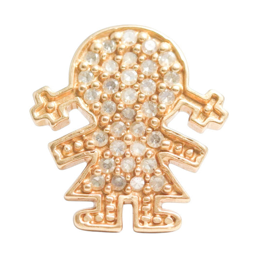 DIJE MUÑECA ORO Y DIAMANTES
