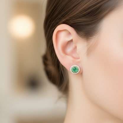ARETES OVAL ESMERALDA