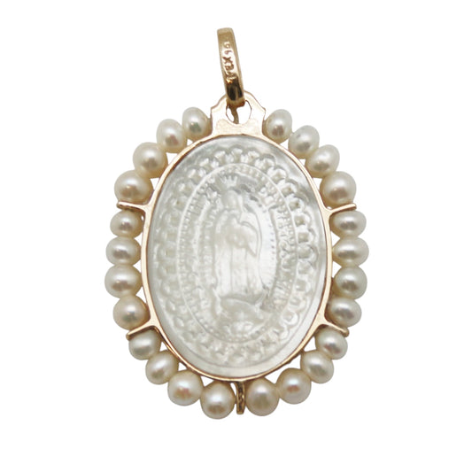 MEDALLA GUADALUPANA MADRE PERLA PERLITAS