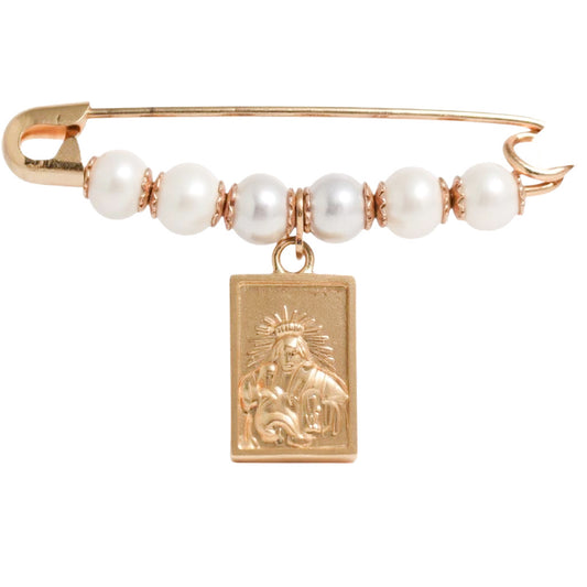 PIN PERLITAS ESCAPULARIO ORO