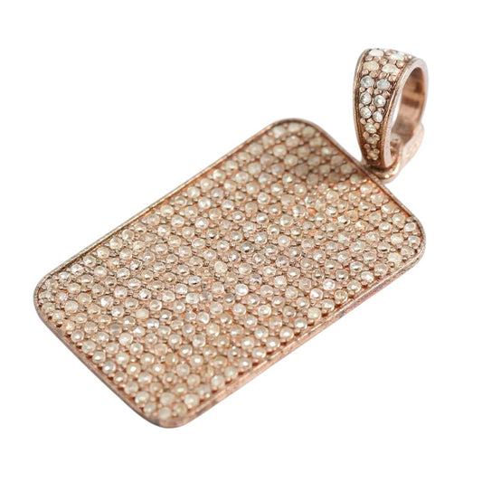 DIJE PLATA RECTANGULO DIAMANTES