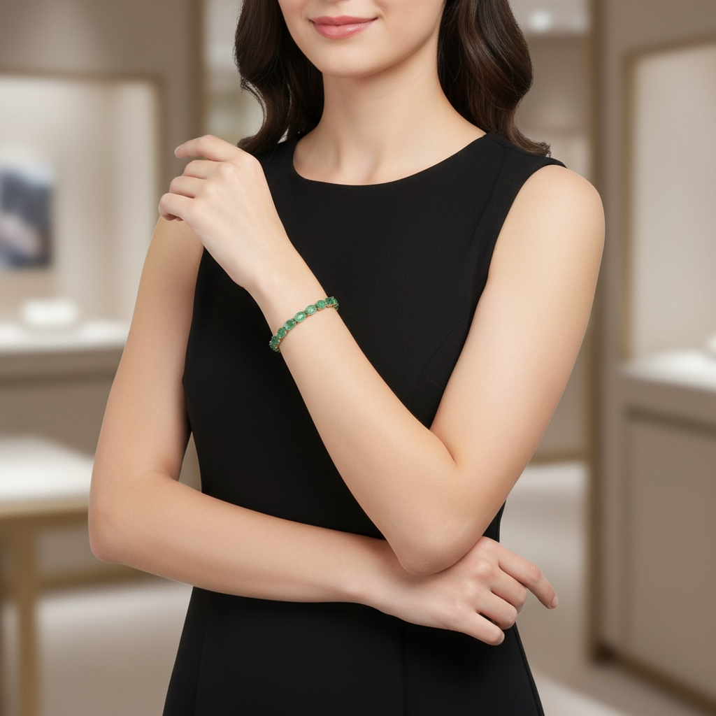 PULSERA ESMERALDA OVAL