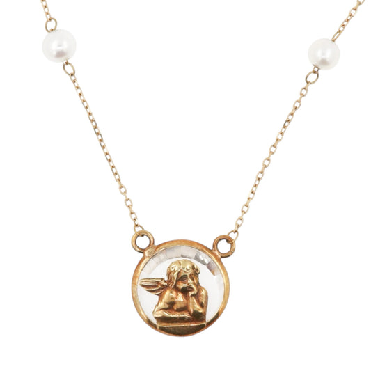 COLLAR ANGEL ORO CRISTAL O MADRE PERLA