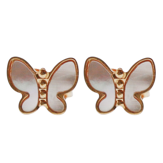 ARETES MARIPOSA MADRE PERLA