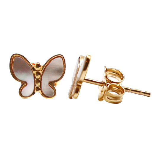 ARETES MARIPOSA MADRE PERLA
