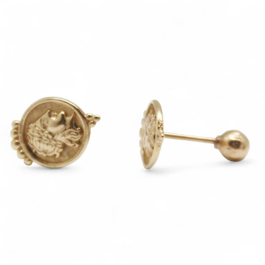 ARETES MONEDA ORO