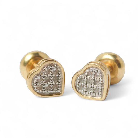 ARETES CORAZON DIAMANTES