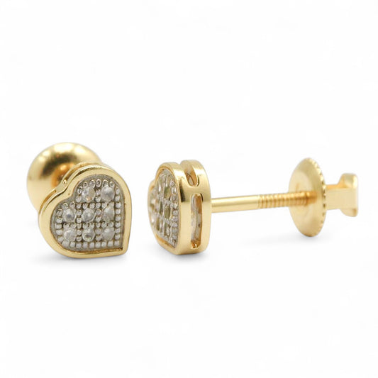 ARETES CORAZON DIAMANTES