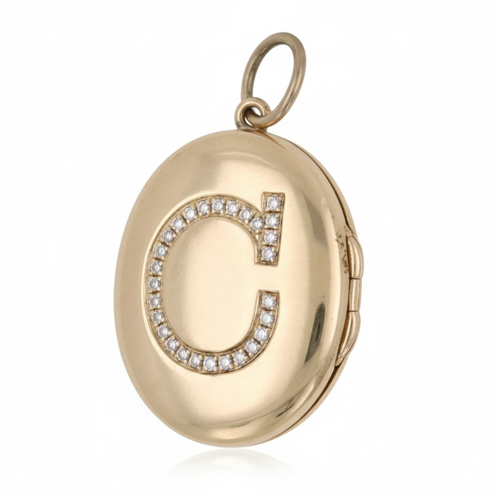 DIJE LOCKET INICIAL DIAMANTES