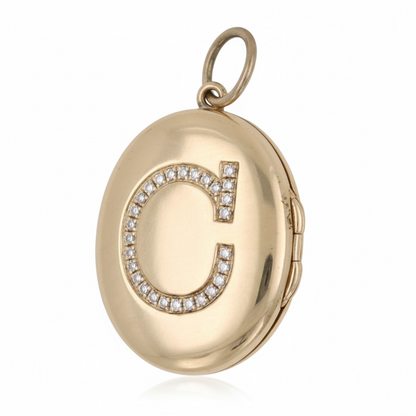 DIJE LOCKET INICIAL DIAMANTES