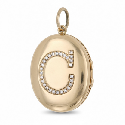 DIJE LOCKET INICIAL DIAMANTES