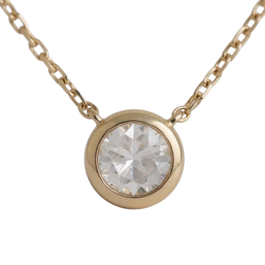 COLLAR SOLITARIO BISEL 0.50 CT LAB GROWN