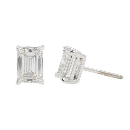 BROQUELES 2.00 CT CORTE ESMERALDA LAB GROWN