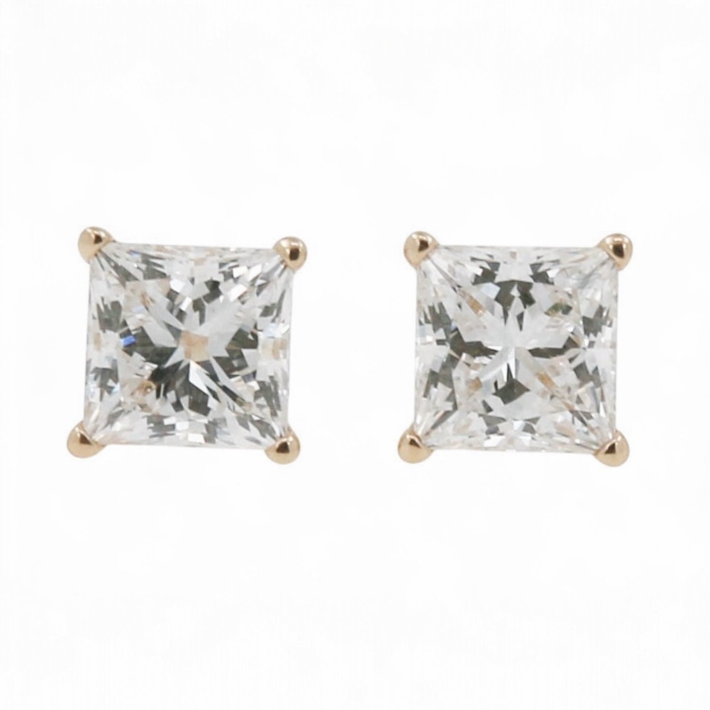 BROQUELES 2.00 CT PRINCESS LAB GROWN
