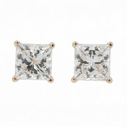 BROQUELES 2.00 CT PRINCESS LAB GROWN