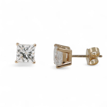 BROQUELES 2.00 CT PRINCESS LAB GROWN