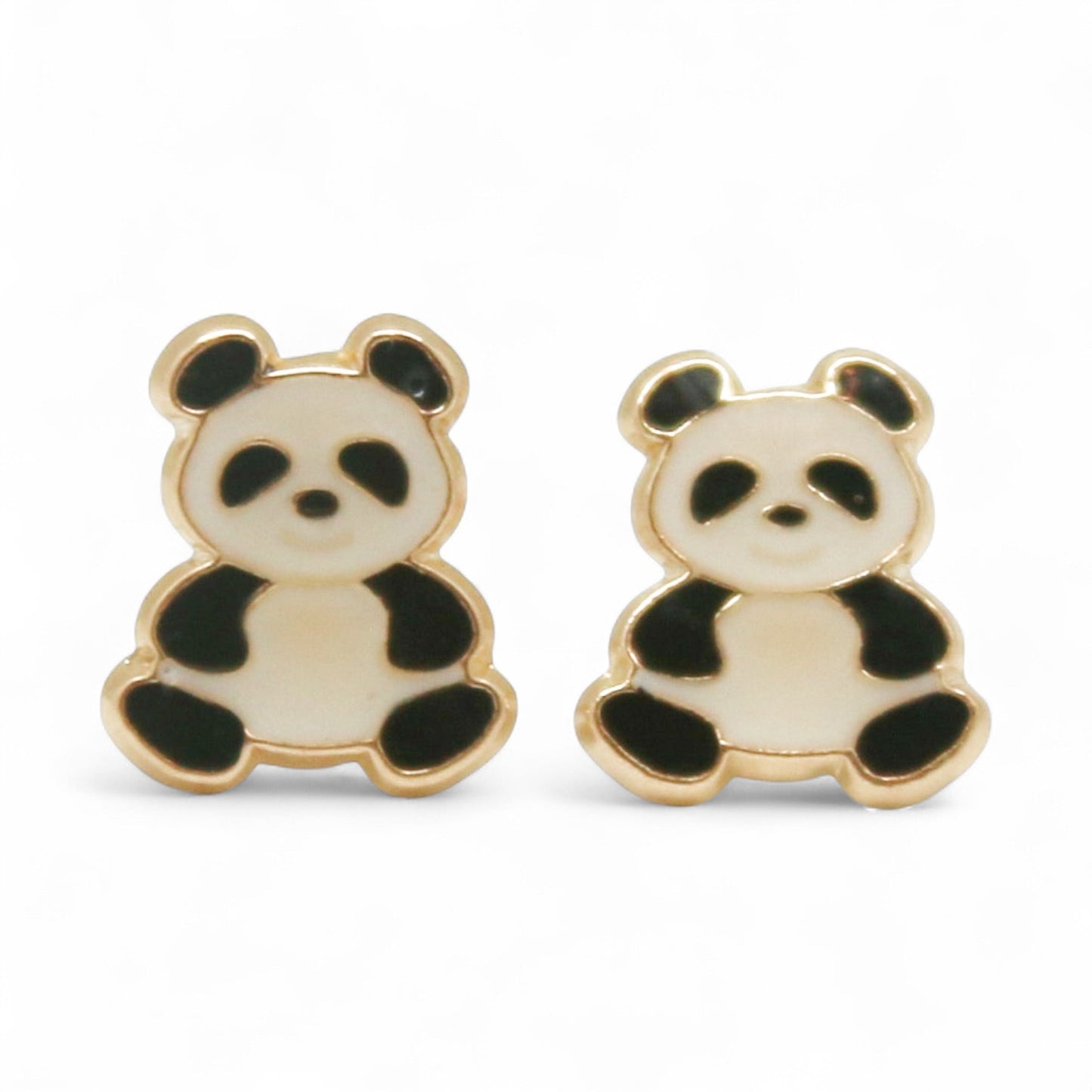 ARETES NIÑAS ESMALTE PANDA